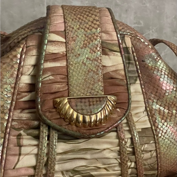 VTG Sharif Python Snakeskin Iridescent/Shimmering Framed Shoulder HandBag/Purse - Picture 5 of 12